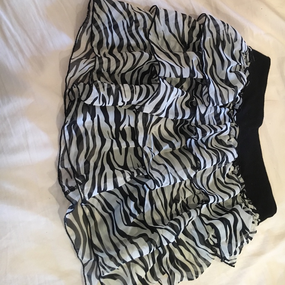 Black And White Zebra Print Skirt